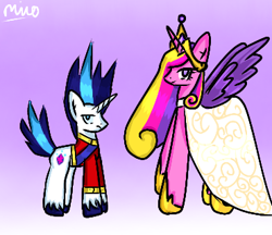 Size: 370x320 | Tagged: safe, anonymous artist, imported from derpibooru, princess cadance, alicorn, unicorn, clothes, crown, dress, gradient background, horn, jewelry, meme, regalia, the bride and the ugly ass groom, toy interpretation, wedding dress