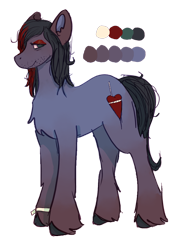 Size: 1409x2000 | Tagged: safe, artist:clandestine, derpibooru exclusive, imported from derpibooru, earth pony, pony, bert mccracken, chest fluff, color palette, colored pinnae, dyed mane, ears up, emo, hoof fluff, hoof polish, makeup, male, ponified, simple background, solo, stallion, standing, stubble, the used, transparent background, two toned mane, unshorn fetlocks, wristband