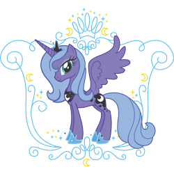 Size: 2048x2048 | Tagged: artist needed, safe, imported from derpibooru, princess luna, alicorn, pony, border, clothes, crown, design, female, jewelry, mare, moon, official, peytral, regalia, s1 luna, shirt design, shoes, simple background, solo, sparkles, spread wings, stock vector, tiara, transparent background, vector, wings, zazzle