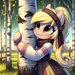 Size: 1024x1024 | Tagged: prompter needed, source needed, safe, imported from derpibooru, derpy hooves, ai content, ai generated, cyrillic, russian, slavic