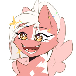 Size: 500x500 | Tagged: safe, artist:glazirka, imported from derpibooru, oc, oc only, pegasus, pony, bust, portrait, simple background, smiling, solo, white background