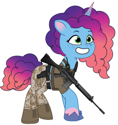 Size: 1059x1118 | Tagged: safe, artist:edy_january, artist:prixy05, edit, imported from derpibooru, vector edit, pony, unicorn, armor, battle rifle, belt, body armor, boots, clothes, combat knife, delta forces, equipment, fal, fn fal, g5, gears, gun, handgun, horn, knife, military, military pants, military pony, military uniform, misty brightdawn, my little pony: tell your tale, p220, pistol, radio, rifle, shoes, simple background, soldier, soldier pony, solo, special forces, tactical vest, transparent background, uniform, us army, vector, vest, weapon