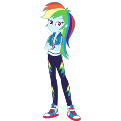 Size: 1280x1280 | Tagged: safe, artist:gaelgaming1, imported from derpibooru, rainbow dash, human, equestria girls, clothes, converse, crossed arms, female, hoodie, jacket, pants, shirt, shoes, simple background, smiling, sneakers, solo, tomboy, transparent background, wristband
