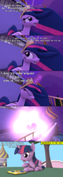 Size: 1280x3600 | Tagged: safe, artist:lancescout, imported from derpibooru, twilight sparkle, alicorn, pony, unicorn, the last problem, 3d, book, book of harmony, comic, female, horn, mare, older, older twilight, older twilight sparkle (alicorn), princess twilight 2.0, self paradox, self ponidox, source filmmaker, speech, talking, time paradox, twilight sparkle (alicorn)