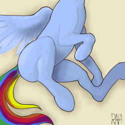 Size: 2000x2000 | Tagged: safe, artist:rapt, imported from derpibooru, rainbow dash, beige background, digital painting, simple background, solo