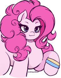 Size: 1601x2048 | Tagged: safe, artist:artmorheart, imported from derpibooru, pinkie pie, earth pony, pony, adorasexy, bangles, cute, sexy, simple background, smiling, solo, white background