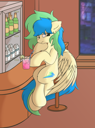 Size: 1930x2590 | Tagged: safe, alternate version, artist:hcl, imported from derpibooru, oc, oc only, oc:hcl, pegasus, pony, lonely, solo