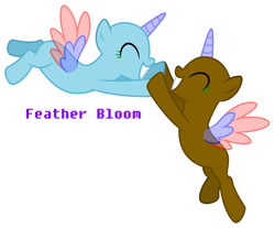 Size: 3702x3066 | Tagged: safe, artist:feather_bloom, imported from derpibooru, alicorn, pony, base, duo, free to use, high five, ms paint, simple background, white background