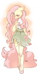 Size: 999x2003 | Tagged: safe, artist:sesapastel, imported from derpibooru, fluttershy, anthro, pegasus, unguligrade anthro, clothes, female, skirt, solo