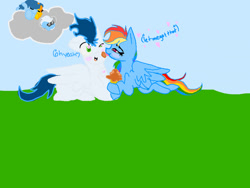 Size: 749x562 | Tagged: safe, artist:mlplover789, imported from derpibooru, fleetfoot, rainbow dash, soarin', spitfire, wave chill, pegasus, pony, female, food, ice cream, male, mare, shipping, soarindash, stallion, straight