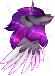 Size: 826x1148 | Tagged: safe, artist:amiicommissions, imported from derpibooru, oc, alicorn, bust, colored wings, female, mare, portrait, solo, two toned wings, wings