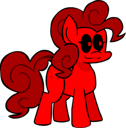 Size: 780x793 | Tagged: safe, artist:rainbrony, editor:princess-paige-place-of-fun, imported from derpibooru, pinkie pie, earth pony, pony, black sclera, creepypasta, female, friday night funkin', mare, simple background, smiling, transparent background, zalgo, zalgo pie