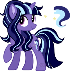 Size: 1280x1309 | Tagged: safe, artist:pegasski, artist:star-gaze-pony, editor:star-gaze-pony, imported from derpibooru, oc, oc only, oc:radiant night, pony, unicorn, adopted, adopter:gummybuns345, base artist:pegasski, base:pegasski, cutie mark, female, female oc, horn, magical lesbian spawn, mare, mare oc, next generation, offspring, parent:cloudchaser, parent:twilight sparkle, parents:cloudlight, parents:twichaser, shipping grid adoptable, simple background, solo, transparent background, unicorn oc