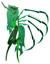 Size: 2007x2569 | Tagged: safe, artist:kb-gamerartist, imported from derpibooru, queen chrysalis, changeling, bipedal, crown, female, jewelry, multiple limbs, redesign, regalia, simple background, solo, transparent background, wip