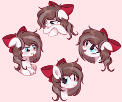 Size: 1766x1470 | Tagged: safe, artist:unichan, imported from derpibooru, oc, oc only, oc:aurelleah, oc:aurry, pegasus, pony, :p, bed hair, bed mane, bow, bust, clothes, colored wings, commission, cute, hair bow, looking at you, looking away, multicolored wings, ocbetes, onomatopoeia, portrait, raspberry, raspberry noise, simple background, solo, tired, tongue out, wings, your character here