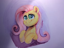 Size: 2048x1542 | Tagged: safe, artist:avui, imported from derpibooru, fluttershy, pegasus, bust, solo, traditional art