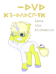 Size: 3000x4000 | Tagged: safe, artist:onil innarin, oc, oc only, oc:lana molapadelim, clothes, female, goggles, grin, lab coat, poraina, potion, prehensile tail, simple background, smiling, solo, tail hold, teenager, transparent background, vector