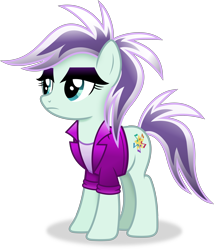 Size: 3412x3986 | Tagged: safe, artist:anime-equestria, imported from derpibooru, coloratura, earth pony, pony, alternate hairstyle, clothes, countess coloratura, eyeshadow, female, jacket, makeup, mare, rarapunk, simple background, solo, transparent background, vector