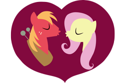 Size: 2160x1440 | Tagged: safe, anonymous artist, imported from derpibooru, big macintosh, fluttershy, earth pony, pegasus, pony, the big mac question, bust, eyes closed, female, fluttermac, heart, imminent kissing, kissy face, male, mare, shipping, simple background, stallion, straight, transparent background