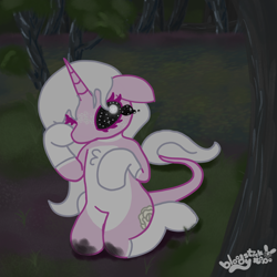 Size: 1500x1500 | Tagged: safe, artist:bloodysticktape, imported from derpibooru, oc, oc:floports, i was the loner of paradise valley, parody, swamp cinema, vylet pony