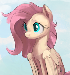 Size: 2637x2838 | Tagged: safe, artist:dotkwa, imported from derpibooru, fluttershy, pegasus, pony, bust, female, high res, mare, messy mane, solo