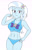 Size: 1774x2775 | Tagged: safe, artist:sumin6301, imported from derpibooru, trixie, human, equestria girls, belly, belly button, bikini, blue bikini, blue panties, blue swimsuit, blue underwear, bow, breasts, busty trixie, clothes, eyebrows, eyelashes, female, hairpin, hand on hip, high res, hips, legs, legs together, long hair, looking at you, no pants, panties, purple bow, serious, sexy, simple background, solo, standing, swimsuit, tanktop, thighs, trixie's beach shorts swimsuit, underwear, white background, white hair