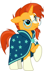 Size: 3000x4805 | Tagged: safe, artist:cloudy glow, imported from derpibooru, sunburst, pony, unicorn, the parent map, cloak, clothes, glasses, horn, male, simple background, solo, stallion, sunburst's cloak, sunburst's glasses, transparent background, vector