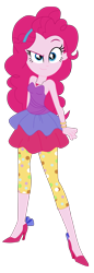 Size: 3377x9843 | Tagged: safe, artist:lobo299, imported from derpibooru, pinkie pie, human, equestria girls, clothes, female, high heels, rah rah skirt, shoes, simple background, skirt, solo, transparent background