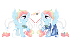 Size: 3786x2014 | Tagged: safe, artist:dixieadopts, imported from derpibooru, oc, oc:rainbow snowflake, pegasus, pony, clothes, female, kimono (clothing), mare, simple background, solo, transparent background