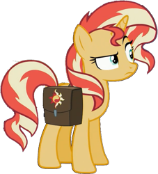 Size: 581x641 | Tagged: safe, artist:pascalmulokozi2, edit, edited screencap, imported from derpibooru, screencap, sunset shimmer, pony, unicorn, equestria girls, mirror magic, spoiler:eqg specials, background removed, bag, female, horn, not a vector, saddle bag, solo