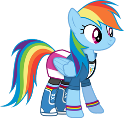 Size: 751x715 | Tagged: safe, artist:ranwere32, imported from derpibooru, rainbow dash, pegasus, pony, clothes, equestria girls outfit, female, jacket, shirt, shoes, simple background, skirt, transparent background