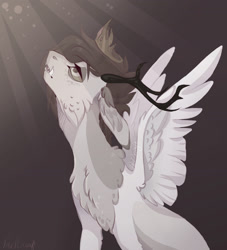 Size: 1280x1408 | Tagged: safe, artist:pixelberrry, imported from derpibooru, oc, deer, deer pony, original species, peryton, crown, jewelry, regalia, solo