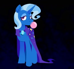 Size: 1595x1479 | Tagged: safe, artist:partyponypower, imported from derpibooru, trixie, pony, unicorn, bubble, food, gum, horn, solo