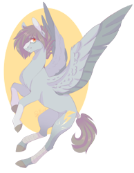 Size: 1280x1646 | Tagged: safe, artist:pixelberrry, imported from derpibooru, oc, oc only, pegasus, pony, colored wings, male, side view, solo, spread wings, stallion, tail, tail wrap, two toned wings, wings