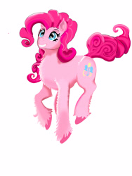 Size: 3024x4032 | Tagged: safe, artist:fluffywolf36, imported from derpibooru, pinkie pie, earth pony, pony, female, jumping, simple background, smiling, solo, white background