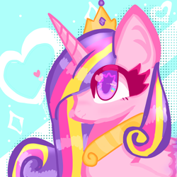 Size: 2048x2048 | Tagged: safe, artist:magicalmilo!, artist:milochanz!, imported from derpibooru, princess cadance, alicorn, crown, heart, jewelry, necklace, regalia, sparkles