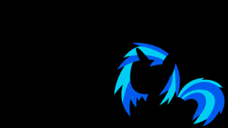 Size: 1920x1080 | Tagged: artist needed, safe, imported from derpibooru, dj pon-3, vinyl scratch, pony, unicorn, black background, dark background, female, horn, lineless, mane, minimalist, modern art, simple background, solo, tail, wallpaper