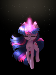 Size: 1300x1746 | Tagged: safe, artist:lostsheep, imported from derpibooru, twilight sparkle, pony, unicorn, eyes closed, female, glowing, glowing horn, horn, magic, mare, solo, stars, unicorn twilight