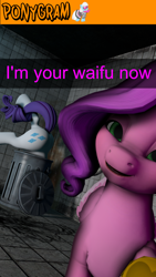 Size: 2160x3840 | Tagged: safe, artist:drixale, imported from derpibooru, photo finish, pipp petals, rarity, pegasus, pony, unicorn, 3d, g5, pipp and her heroine, selfie, source filmmaker, trash can