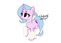 Size: 1052x744 | Tagged: safe, artist:chiefywiffy, imported from derpibooru, oc, oc:chiefy, unicorn, clothes, ear piercing, horn, leg warmers, necktie, piercing, simple background, solo, white background