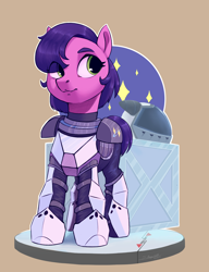 Size: 2300x3000 | Tagged: safe, artist:silverhopexiii, imported from derpibooru, oc, oc only, pony, beige background, solo, spacesuit