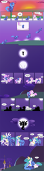 Size: 1188x4586 | Tagged: safe, artist:egophiliac, imported from derpibooru, princess celestia, princess luna, alicorn, pony, canterlot, comic, cutiespark, dialogue, duo, duo female, female, filly, foal, full moon, mare, moon, moonrise, pink-mane celestia, royal sisters, siblings, sisters, sunset, woona, younger