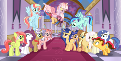 Size: 1024x517 | Tagged: safe, artist:velveagicsentryyt, imported from derpibooru, oc, oc:apple pie, oc:bubble pie, oc:cloudee, oc:destiny, oc:eclipse sparkle, oc:florest rose, oc:fuji jackie, oc:galaxy swirls, oc:glority, oc:party pie, oc:rainbow blitzes, oc:sky city, oc:velvet sentry, earth pony, hybrid, pegasus, pony, unicorn, female, horn, interdimensional siblings, interspecies offspring, magical lesbian spawn, mare, offspring, parent:applejack, parent:caramel, parent:cheese sandwich, parent:discord, parent:fancypants, parent:flash sentry, parent:fluttershy, parent:pinkie pie, parent:prince blueblood, parent:rainbow dash, parent:rarity, parent:soarin', parent:tree hugger, parent:trenderhoof, parent:twilight sparkle, parent:zephyr breeze, parents:carajack, parents:cheesepie, parents:discolight, parents:discoshy, parents:flashlight, parents:flutterhugger, parents:rariblood, parents:raripants, parents:soarindash, parents:trenderjack, parents:zephdash