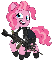 Size: 1022x1186 | Tagged: safe, artist:edy_january, artist:prixy05, edit, imported from derpibooru, vector edit, pinkie pie, earth pony, pony, armor, body armor, boots, clothes, combat knife, equipment, g4 to g5, g5, gears, generation leap, gloves, gun, handgun, heavy, knife, light machine gun, m249, machine gun, military, military pony, my little pony: tell your tale, p220, p226, pistol, radio, shirt, shoes, simple background, soldier, soldier pony, solo, special forces, submachinegun, tactical, tactical vest, task forces 141, transparent background, ump45, united states, vector, vest, weapon