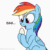 Size: 600x600 | Tagged: safe, artist:axlearts, imported from derpibooru, rainbow dash, pegasus, pony, animated, dialogue, egg, female, heart, mare, offering, sitting, smiling, solo