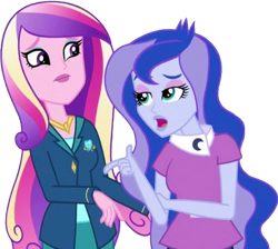 Size: 827x740 | Tagged: safe, edit, edited screencap, editor:homersimpson1983, imported from derpibooru, screencap, princess cadance, princess luna, human, equestria girls, background removed, dean cadance, duo, duo female, female, not a vector, vice principal luna