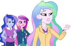 Size: 828x541 | Tagged: safe, edit, edited screencap, editor:homersimpson1983, imported from derpibooru, screencap, princess cadance, princess celestia, princess luna, human, equestria girls, friendship games, background removed, dean cadance, female, not a vector, principal celestia, trio, trio female, vice principal luna