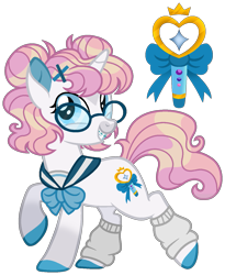 Size: 1047x1276 | Tagged: safe, artist:strawberry-spritz, imported from derpibooru, oc, pony, unicorn, clothes, female, glasses, horn, leg warmers, mare, offspring, parent:prince blueblood, parent:rarity, parents:rariblood, simple background, solo, transparent background