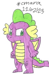 Size: 562x876 | Tagged: safe, artist:cmara, imported from derpibooru, spike, dragon, male, simple background, solo, white background