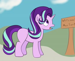 Size: 4041x3319 | Tagged: safe, artist:frownfactory, imported from derpibooru, starlight glimmer, unicorn, female, horn, missing cutie mark, sign